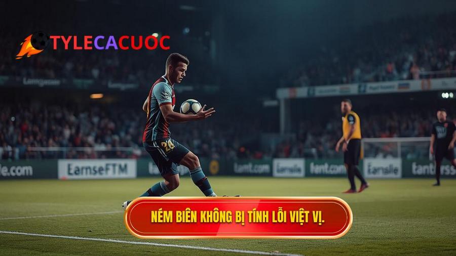 Có lỗi việt vị khi nhận bóng từ quả ném biên không?